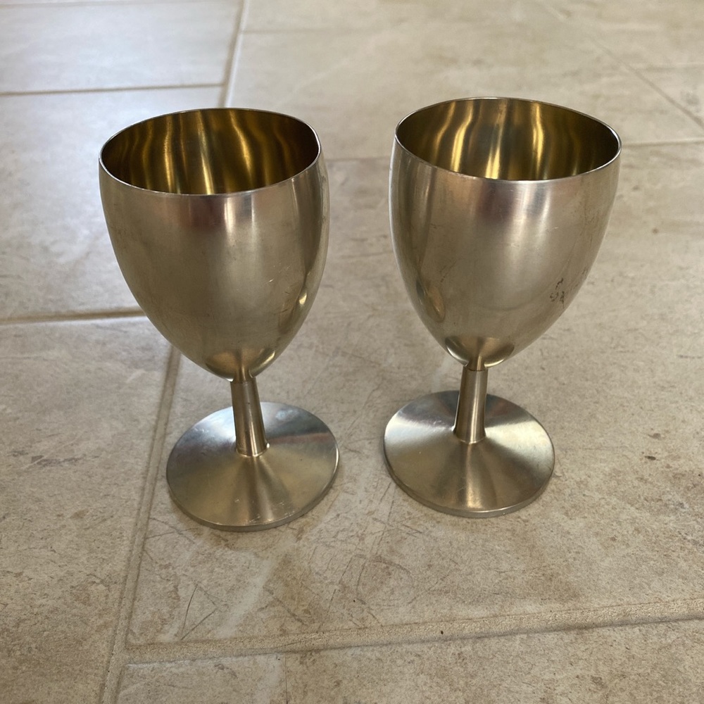 Vintage Pewter Glasses Made In Holland